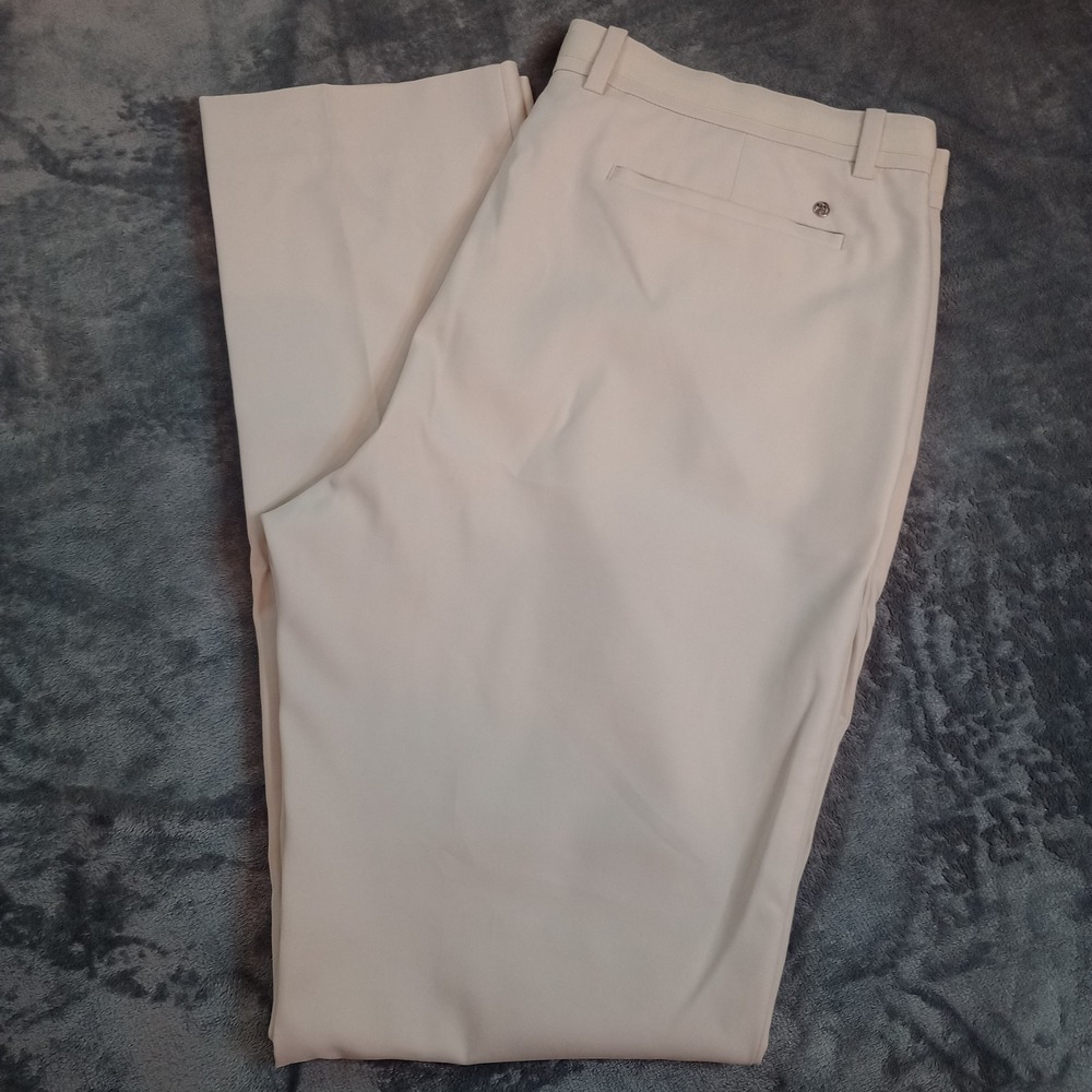 G/FORE Pants Mens 38x33 Beige Performance Golf Trousers Logo Back Pocket Stretch